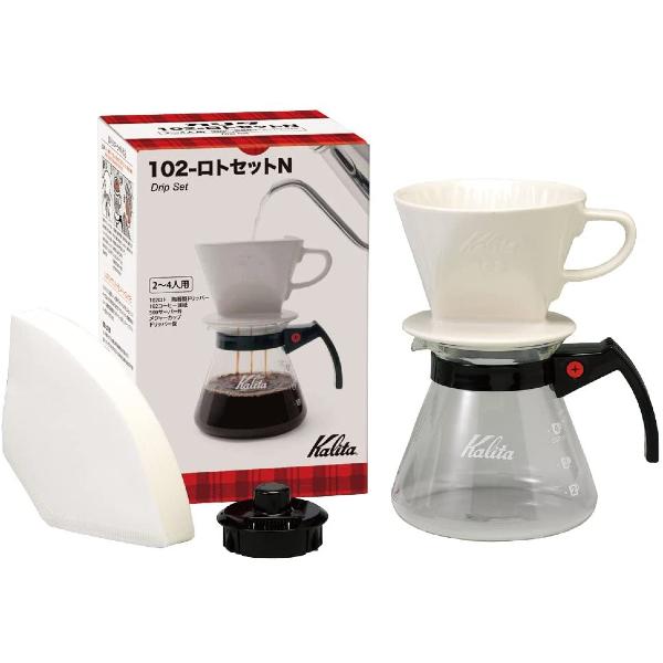 Kalita 102 Series 3-4 Cups Ceramic Dripper Drip Coffee Pot Set 102 Ceramic Dripper Set N (with filter paper)